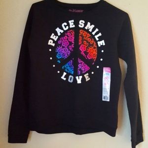 NWT Hanes girls sweatshirt graphic top sz XL